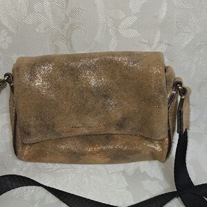Aimee Kestenberg Broadway Mini Tan Mixed Metallic Leather Crossbody Bag